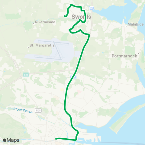 Swords Express Eden Quay - Swords map