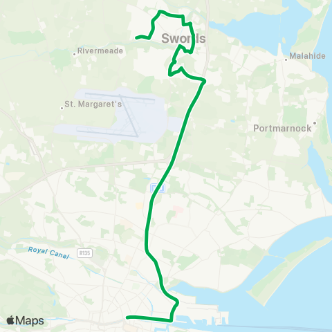 Swords Express Swords - Eden Quay map