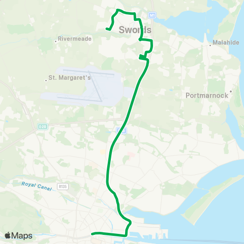 Swords Express Eden Quay - Swords map