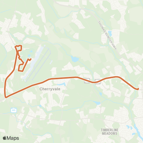 Santee Wateree RTA Shaw Shuttle map