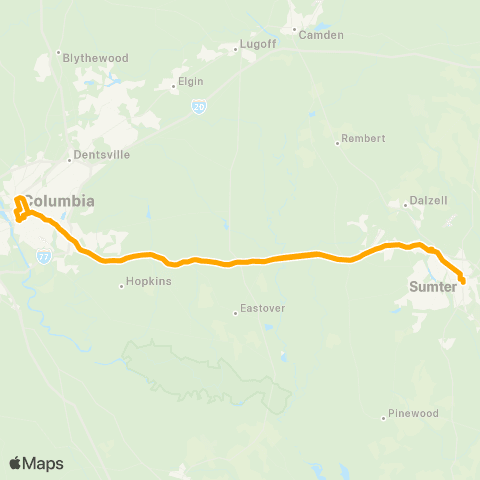 Santee Wateree RTA Sumter SmartRide map