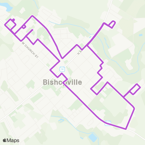 Santee Wateree RTA Lee County Trans - Loop 1 map