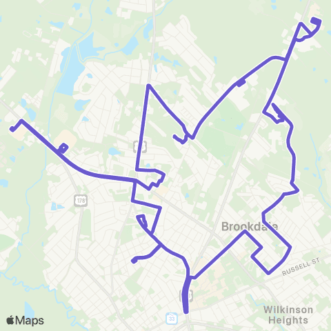 Santee Wateree RTA Purple Route map