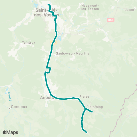 Sylvia - Lignes scolaires Plainfaing – Saint-Dié map