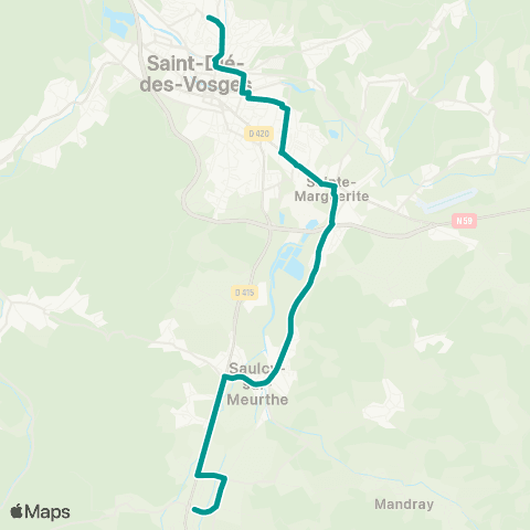 Sylvia - Lignes scolaires Anould – Saint-Dié map