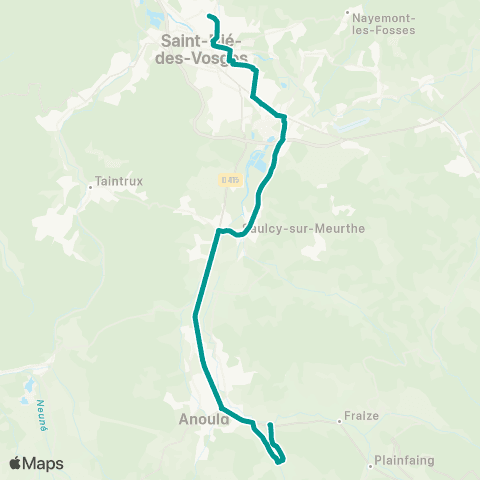 Sylvia - Lignes scolaires Saulcy-sur-Meurthe – Saint-Dié map