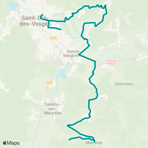Sylvia - Lignes scolaires Mandray – Saint-Dié map