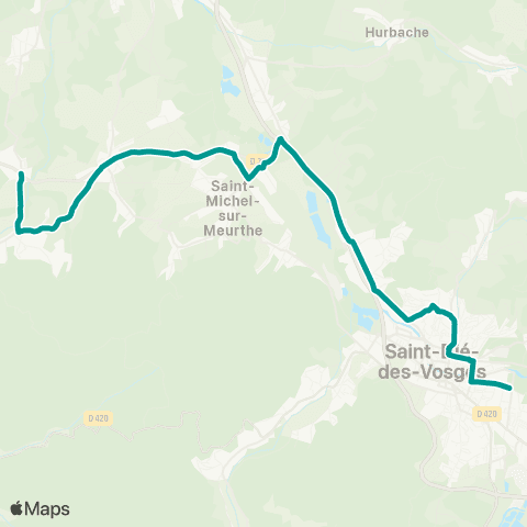 Sylvia - Lignes scolaires La Bourgonce – Saint-Dié map