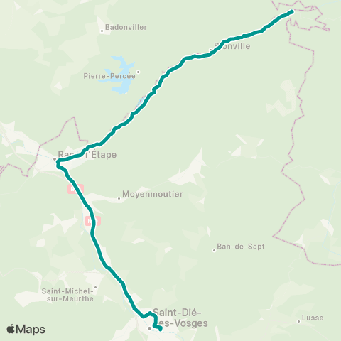 Sylvia - Lignes scolaires Raon-sur-Plaine – Saint-Dié map