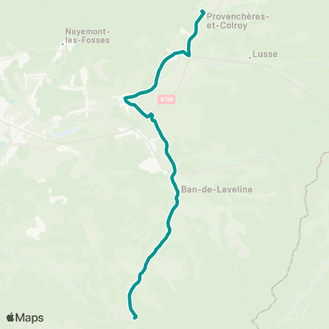 Sylvia - Lignes scolaires La Croix-aux-Mines – Provenchères map