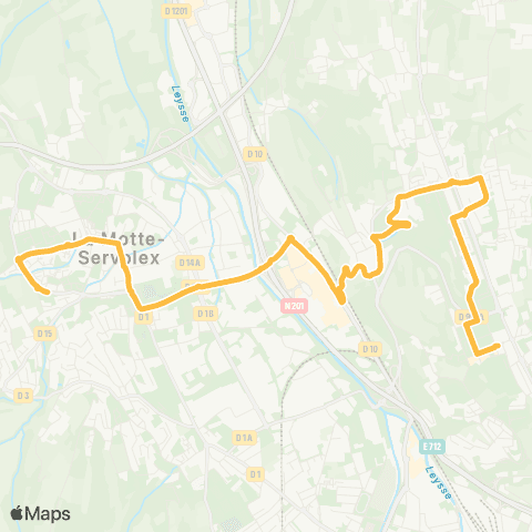 Synchro La Motte de Gaulle > Cévennes map