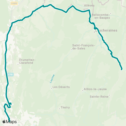 Synchro École Chef-lieu > Chambery Gare routière map