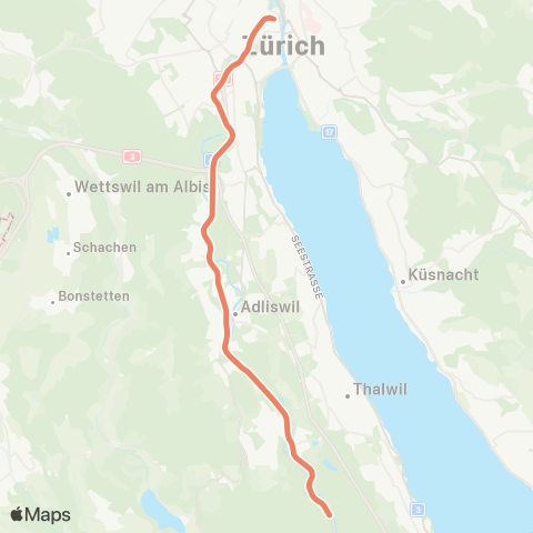 SZU - Sihltal Zürich Uetliberg Bahn Langnau-Gattikon - Zürich HB map