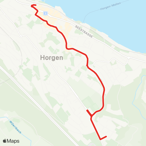 SZU - Sihltal Zürich Uetliberg Bahn Horgen, Bahnhof - Horgen, Waldegg map