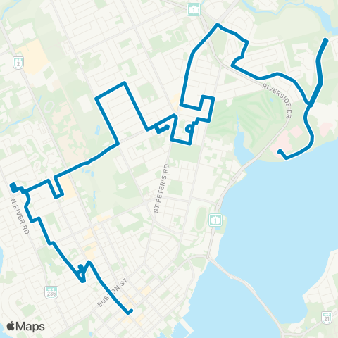 T3 Transit Spring Park - Belvedere - QEH map