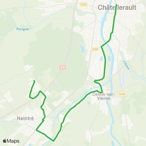 TAC Naintré Acacias / Plaine - Châtellerault Hôtel de ville map