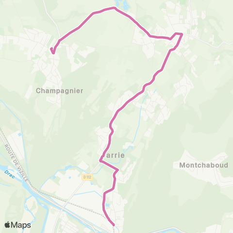 M Réso Jarrie Gare / Champagnier Place du Laca map