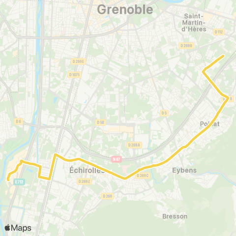 M Réso Échirolles Comboire / St-Martin-d'Hères Henri Wallon map