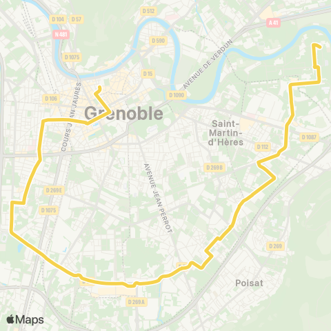 M Réso Grenoble Victor Hugo - Belgrade / Gières Uni - IUT-Staps map