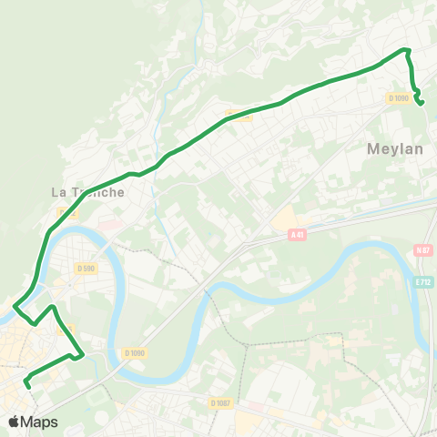 M Réso Grenoble Verdun - Préf. / Meylan Lycée du Grésivaudan map