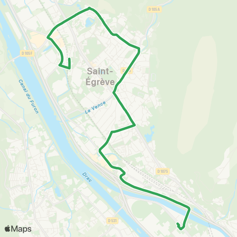 M Réso Grenoble Oxford / Saint-Égrève Gare map
