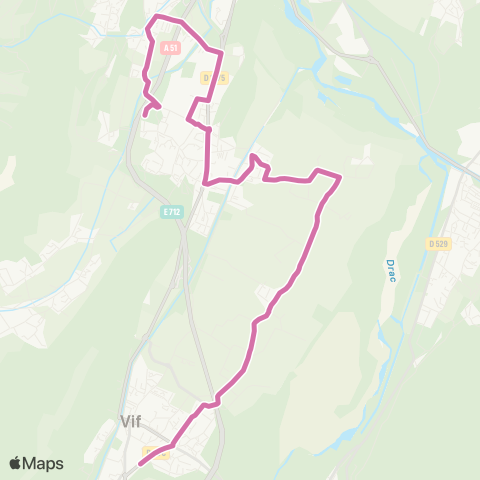 M Réso Vif la Valonne / Varces-Allières-et-Risset Rond Point de l'Europe map