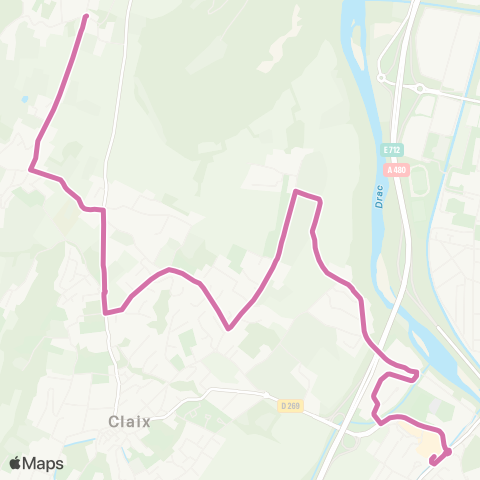 M Réso Claix Pont Rouge / Claix Cossey map