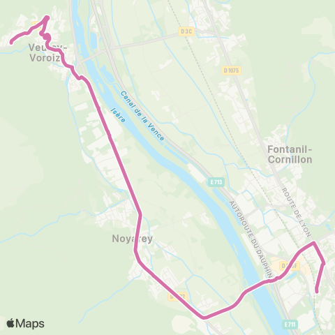 M Réso Veurey-Voroize Châtelard / St-Égrève Gare map