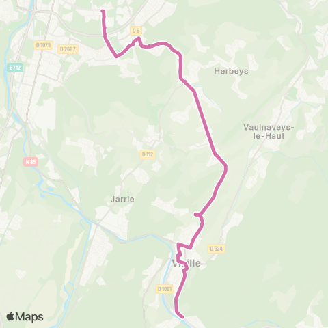 M Réso Grenoble Grand'Place / Vizille le Péage map