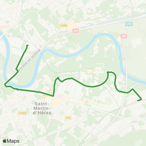 M Réso Navette Ligne B map