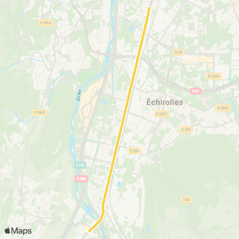 M Réso Grenoble Louise Michel / Claix Pont Rouge map