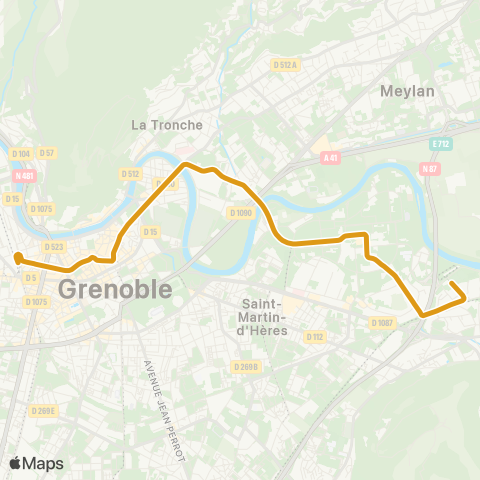 M Réso Grenoble Gares / St-Martin-d'Hères Etienne Grappe map