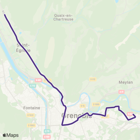 M Réso Fontanil-Cornillon Palluel / Grenoble Louise Michel map