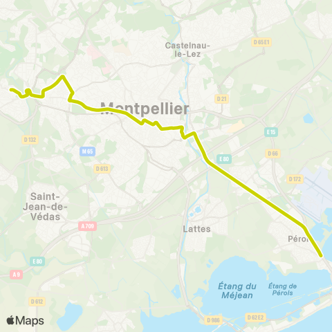 TaM Juvignac - Lattes / Perols map