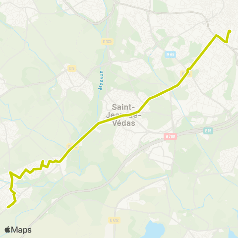 TaM St-Jean de Védas (Centre)-Fabrègues map
