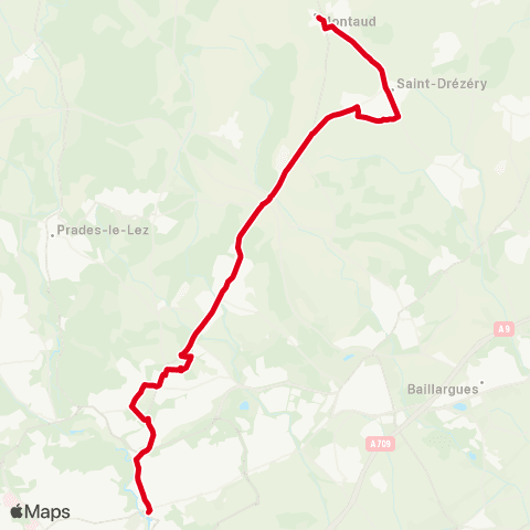 TaM CDG - Cap Alpha - Stade de Montaud map