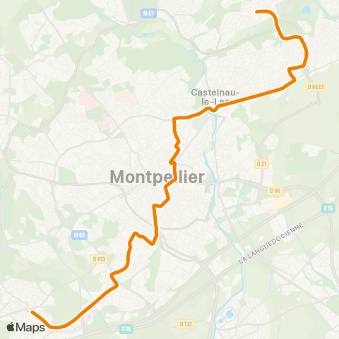 TaM St-Jean de Védas Ctre - Notre-Dame de Sablassou / Jacou map