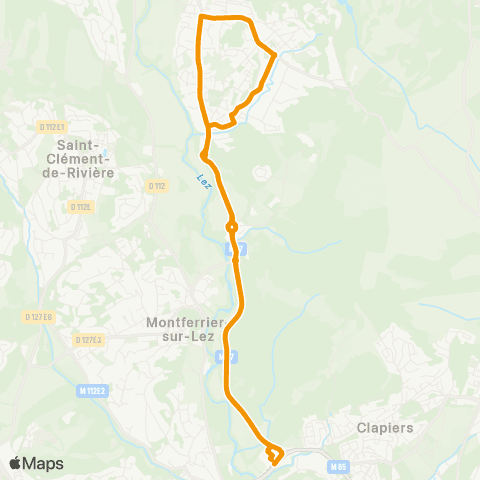 TaM Clapiers - Prades-le-Lez map