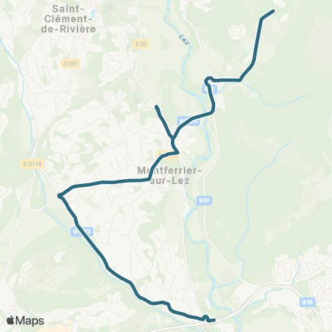 TaM Montferrier-s/-Lez - Montferrier Olympe / Cirad map