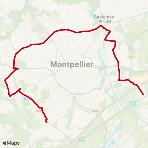 TaM Gare Sud de France - Sabines map