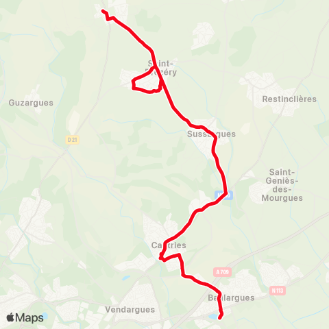 TaM Gare de Baillargues - Stade de Montaud map
