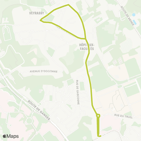 TaM Université Montpellier Triolet map