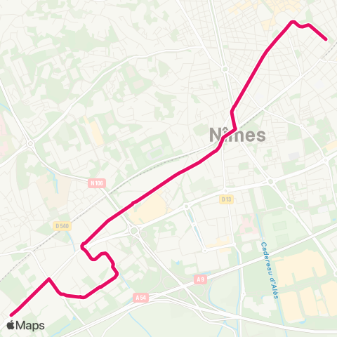 TanGO! Mas des Rosiers - Gare Feuchères map