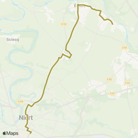 Tanlib Saint-Gelais Écoles - Niort Gare SNCF map