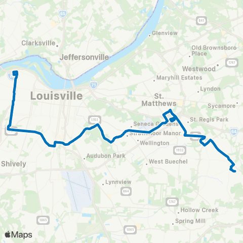 TARC Eastern Parkway map