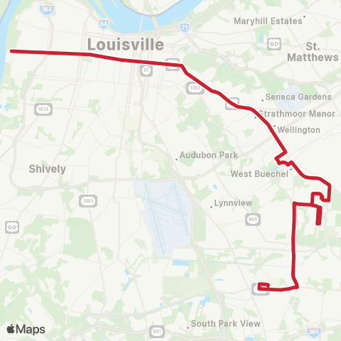 TARC Broadway – Bardstown map