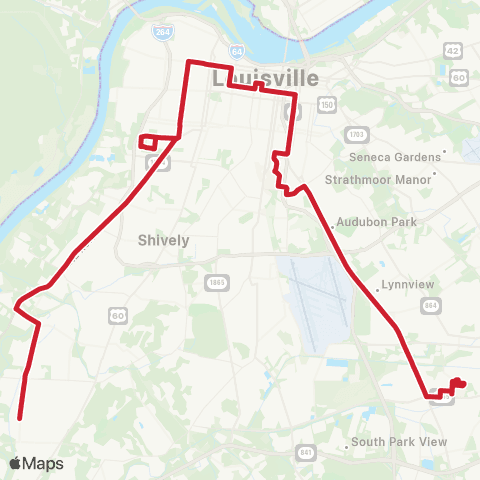 TARC Preston Highway – West Market map