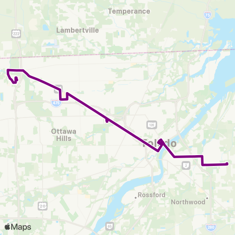 TARTA Flower Hospital Or Oregon via Downtown map