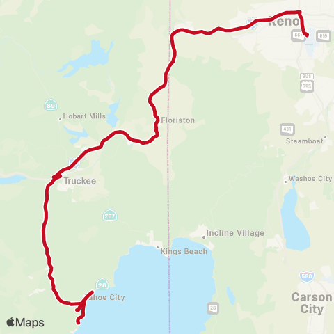 North Lake Tahoe Express  map