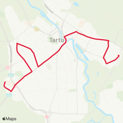 GoBus AS Lõunakeskus - Kannikese - Nõlvaku map
